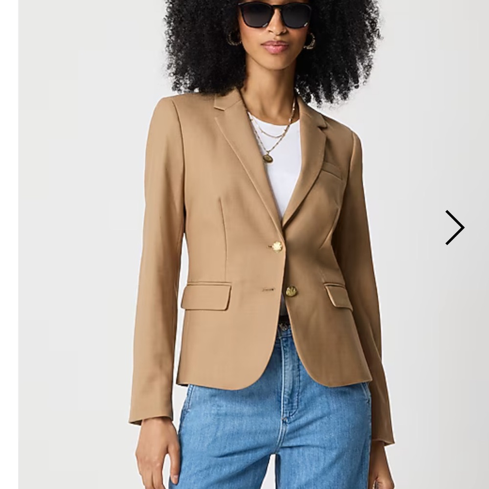 J. Crew Schoolboy Camel Blazer with Gold Buttons